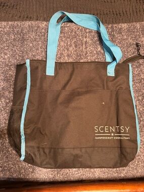 Scentsy Black insulated Tote with Teal Trim and Handles